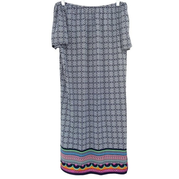 Jude Connally Printed Off The Shoulder Mini Shift Dress Preppy Summer Beach S - Picture 2 of 7